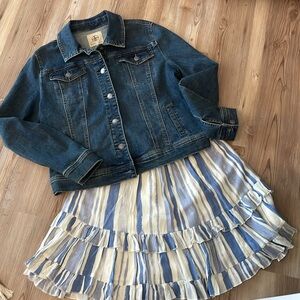 Striped Blue and Cream Women's Skirt